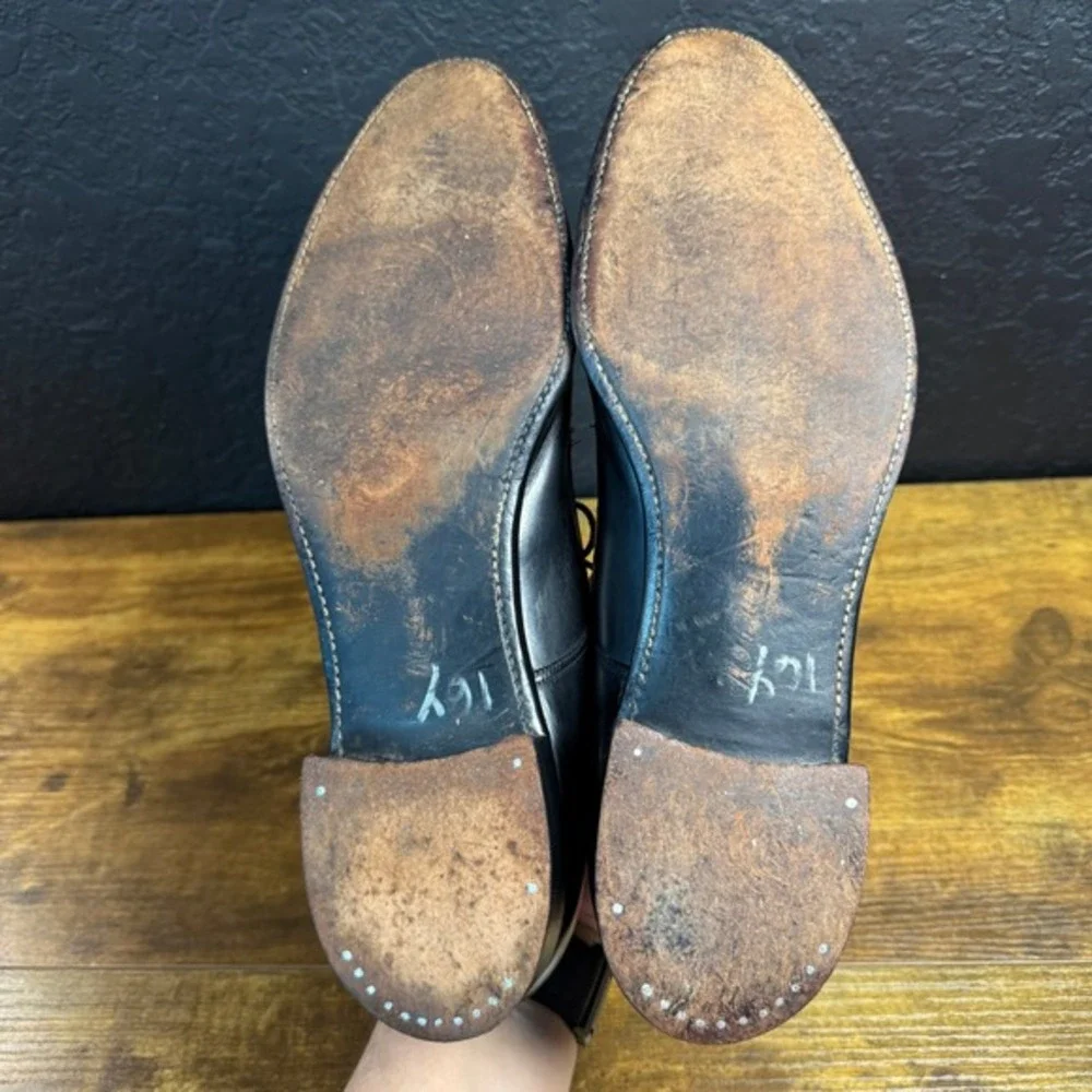 Nettleton Plain Toe Black Leather Derby Dress‎ Shoes Mens 10.5